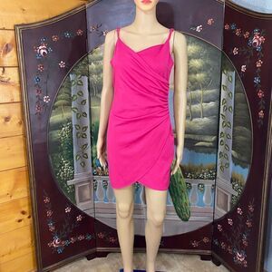 Pink Draped and Ruched Dress Medium